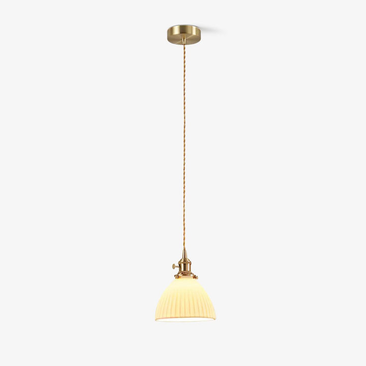 Messingskärmad Keramisk Pendellampa