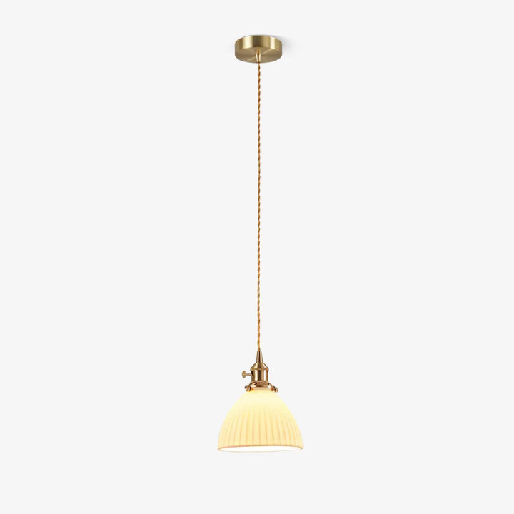 Messingskärmad Keramisk Pendellampa