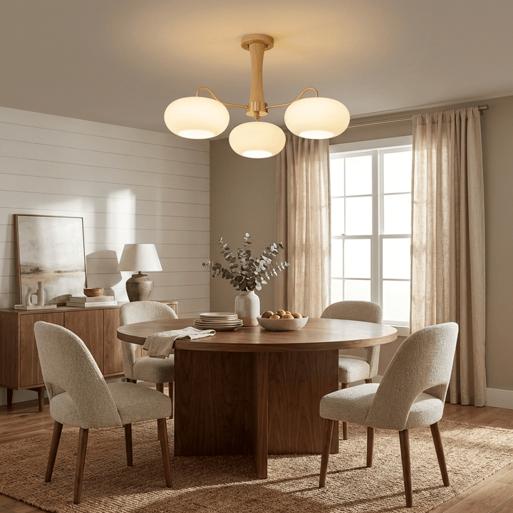 Brass Wooden Persimmon Chandelier