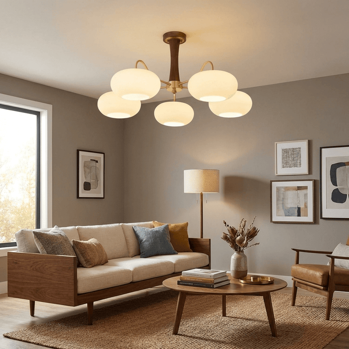 Brass Wooden Persimmon Chandelier