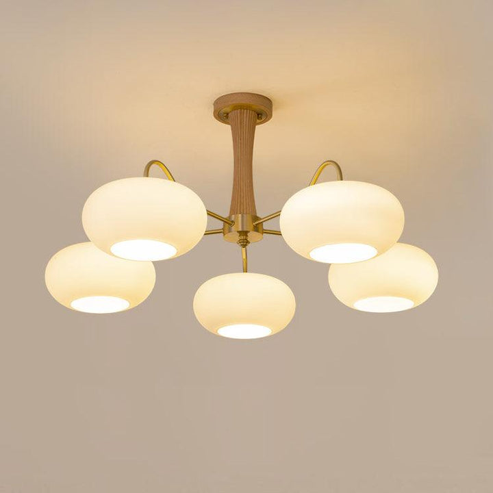 Brass Wooden Persimmon Chandelier