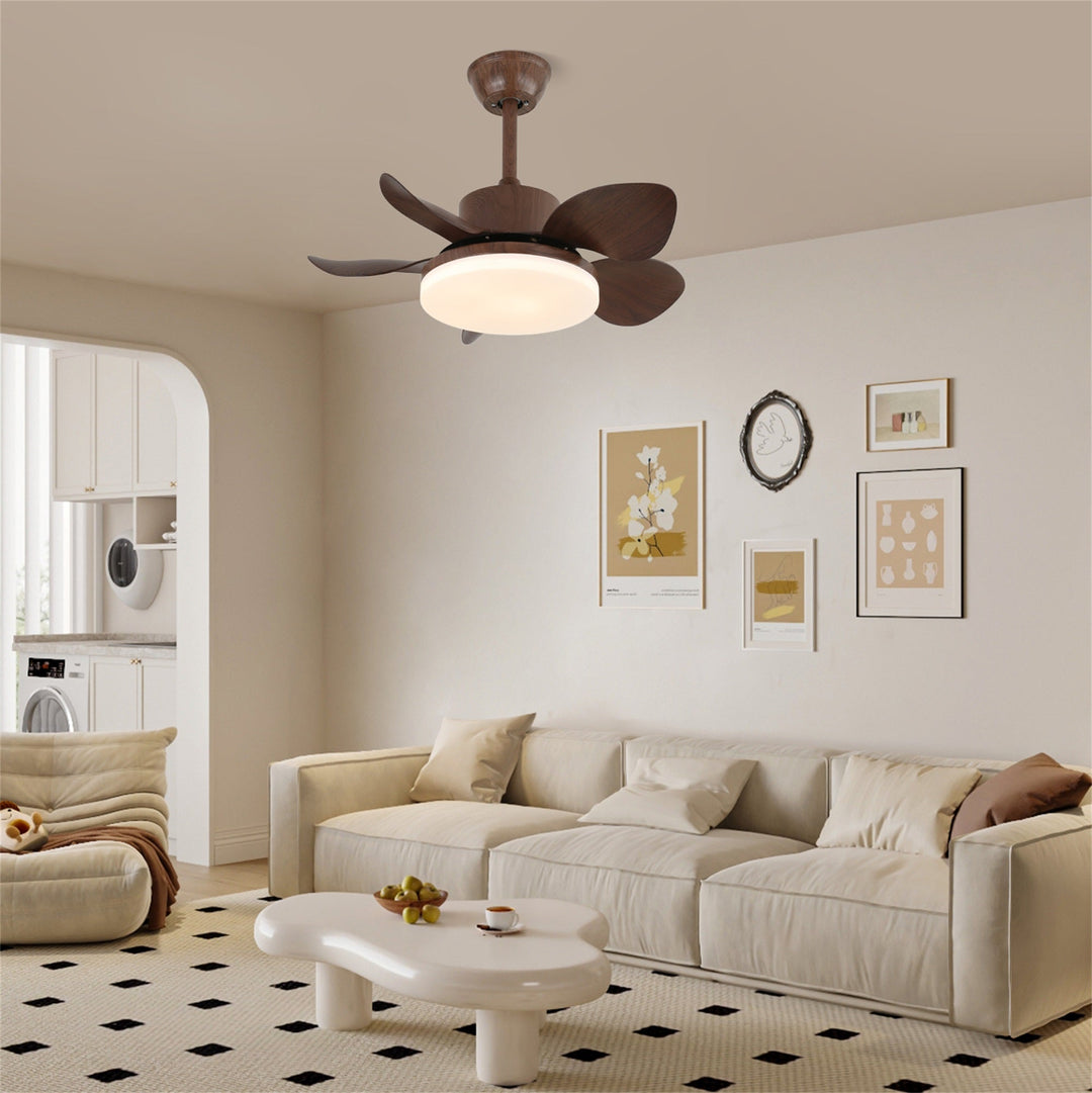 Terra Valnöt Takfläkt Lampa