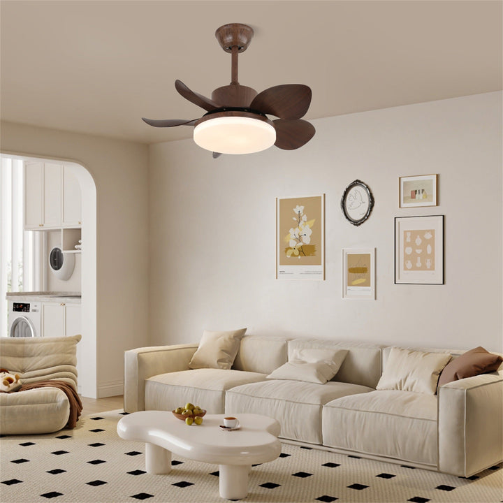 Terra Valnöt Takfläkt Lampa