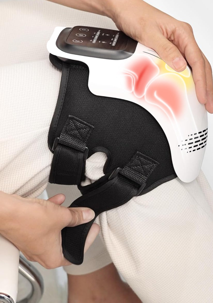 Vit knämassager med touchpanel
