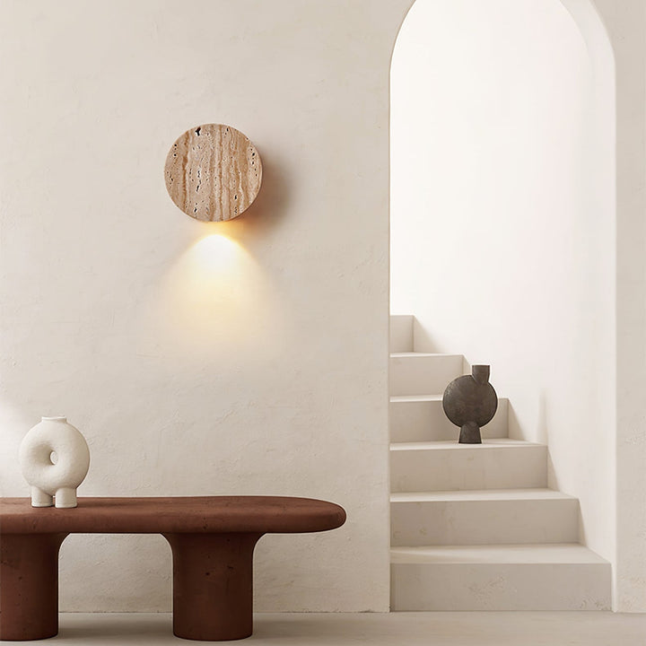 Caelan Travertin Vägglampa