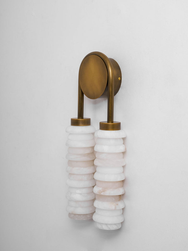 Calla Ribbed Alabaster Vägglampa