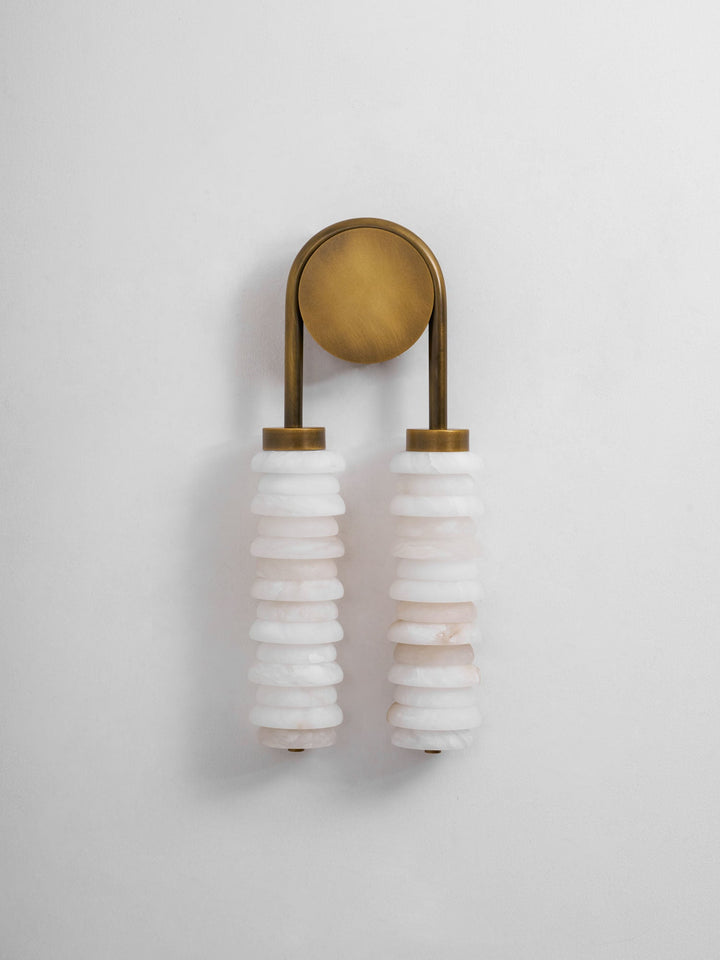 Calla Ribbed Alabaster Vägglampa