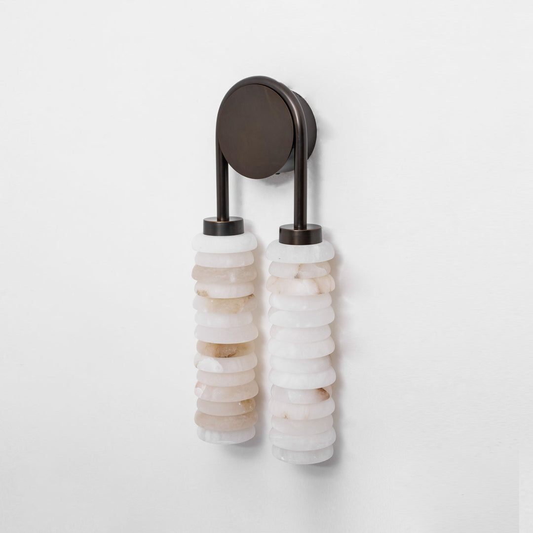 Calla Ribbed Alabaster Vägglampa
