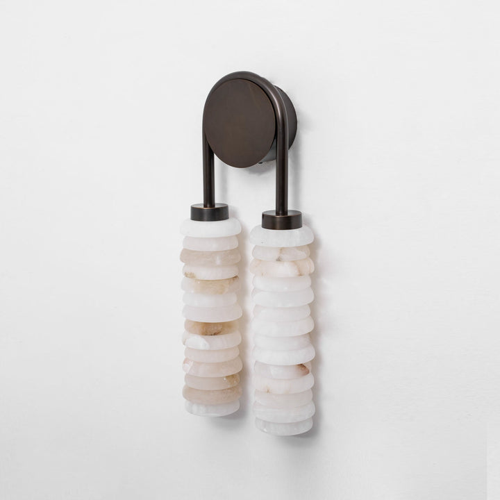 Calla Ribbed Alabaster Vägglampa