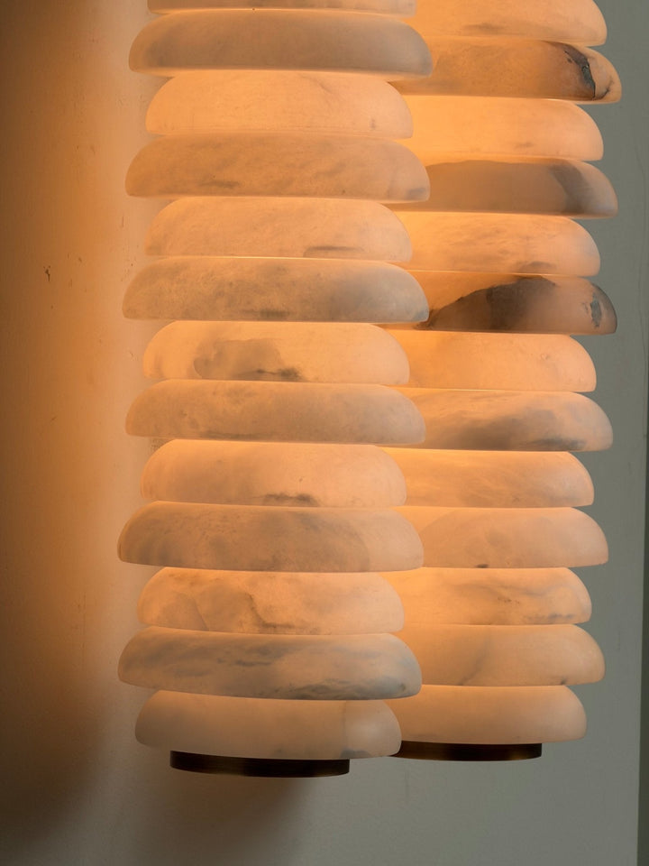 Calla Ribbed Alabaster Vägglampa
