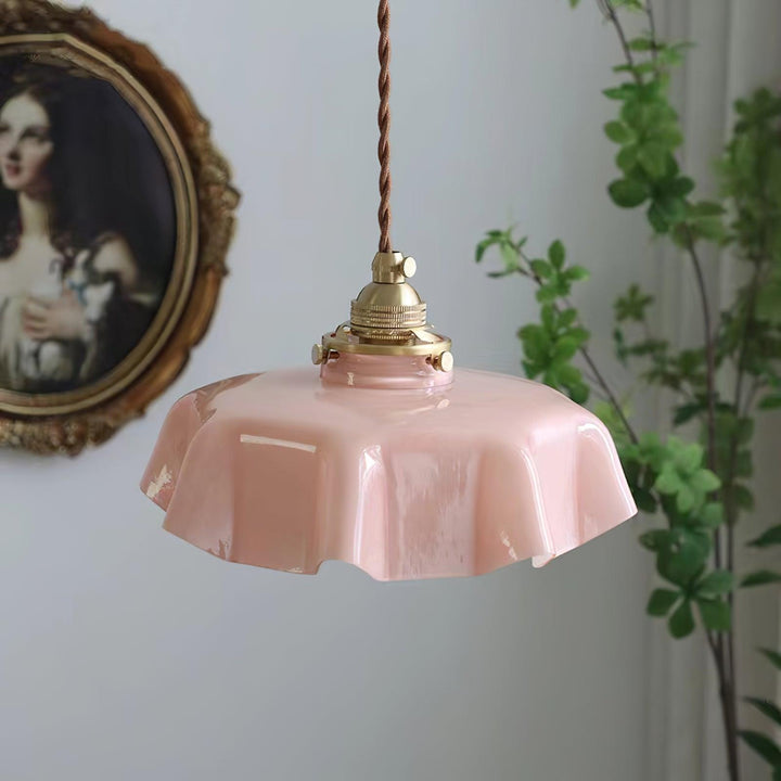 Fransk Blomma Pendant Swag Lampa