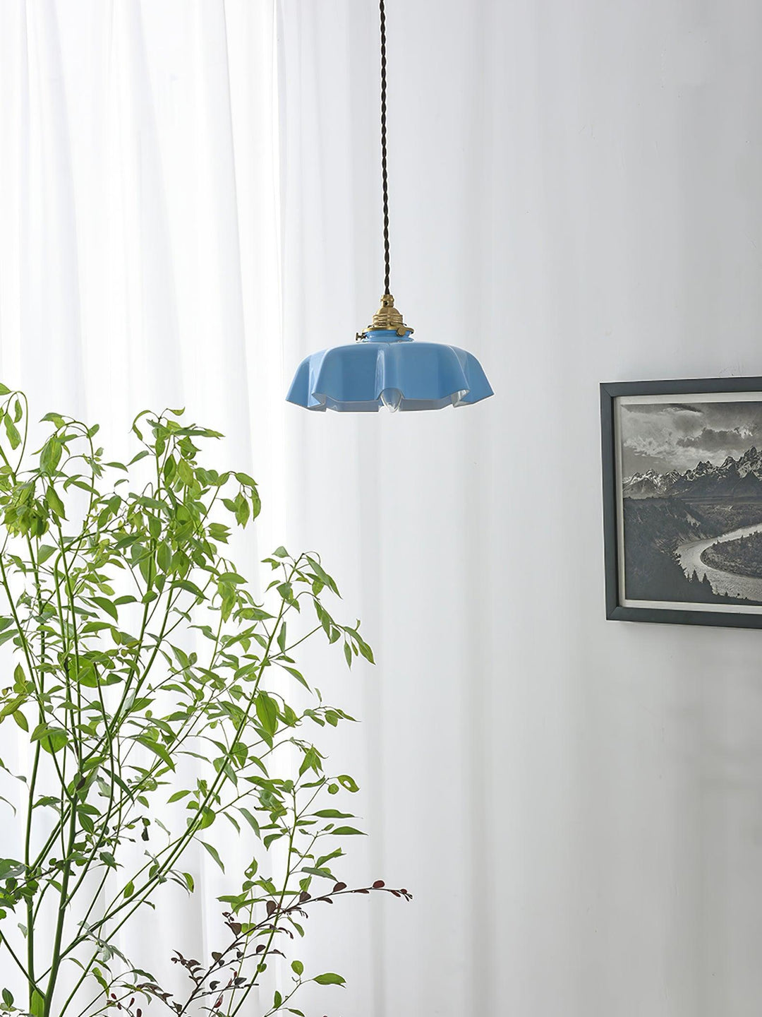 Fransk Blomma Pendant Swag Lampa