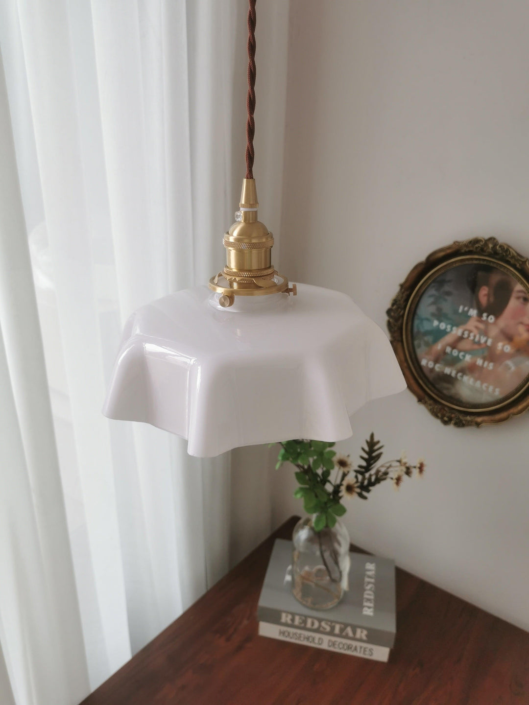 Fransk Blomma Pendellampa