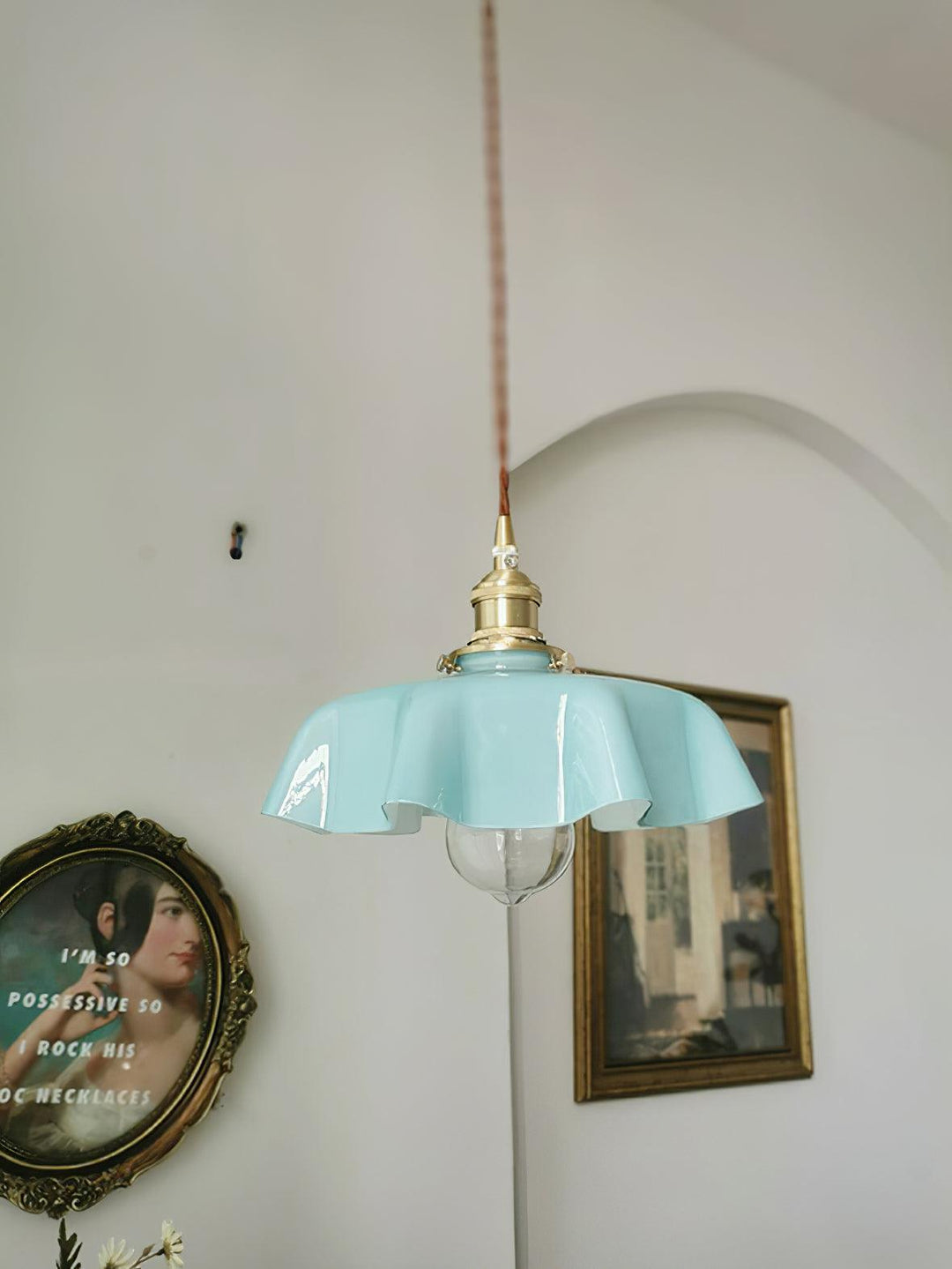 Fransk Blomma Pendant Swag Lampa