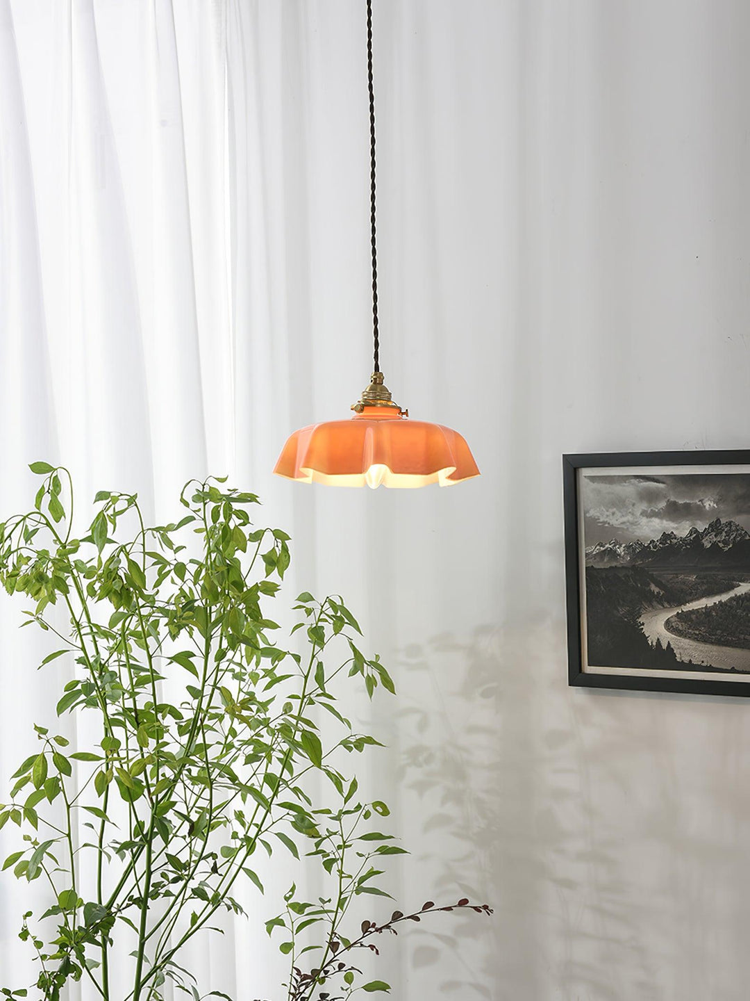 Fransk Blomma Pendellampa