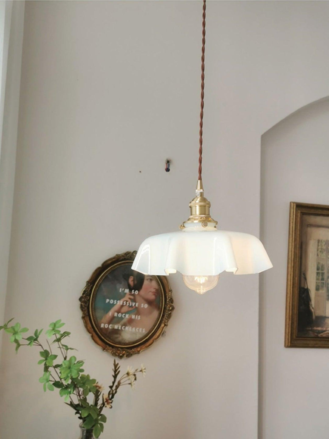 Fransk Blomma Pendant Swag Lampa