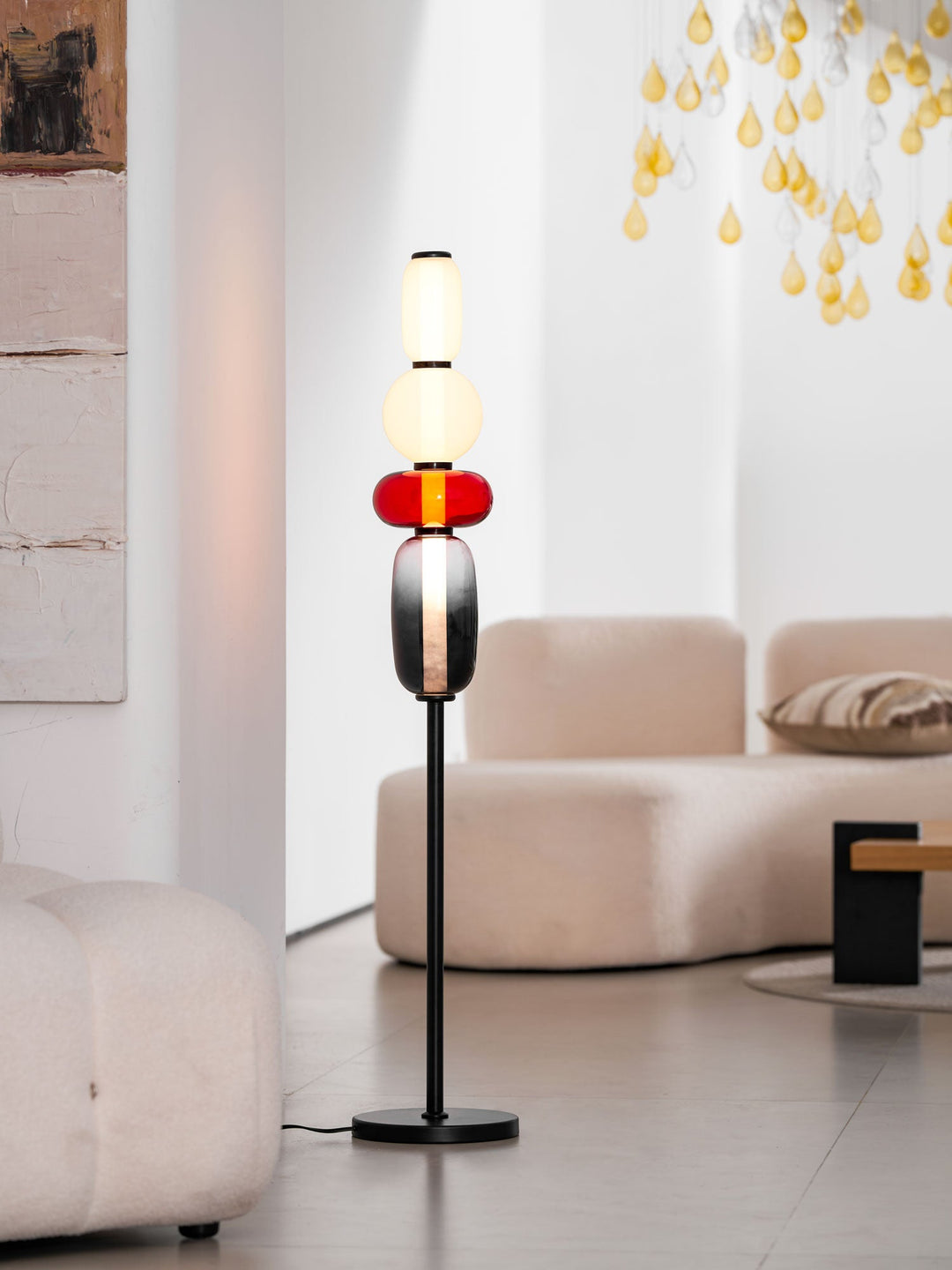 Kanderad Glas Golvlampa