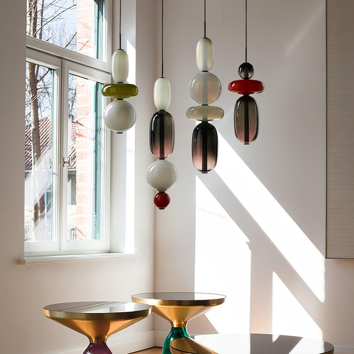 Sockerbelagd Glas Kombinationshänglampa