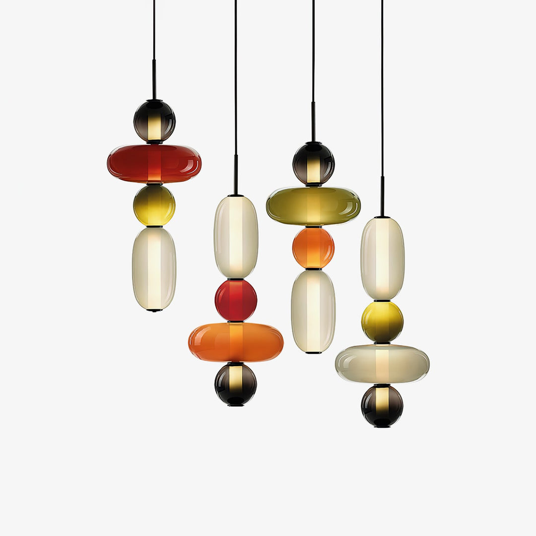 Sockerbelagd Glas Pendellampa