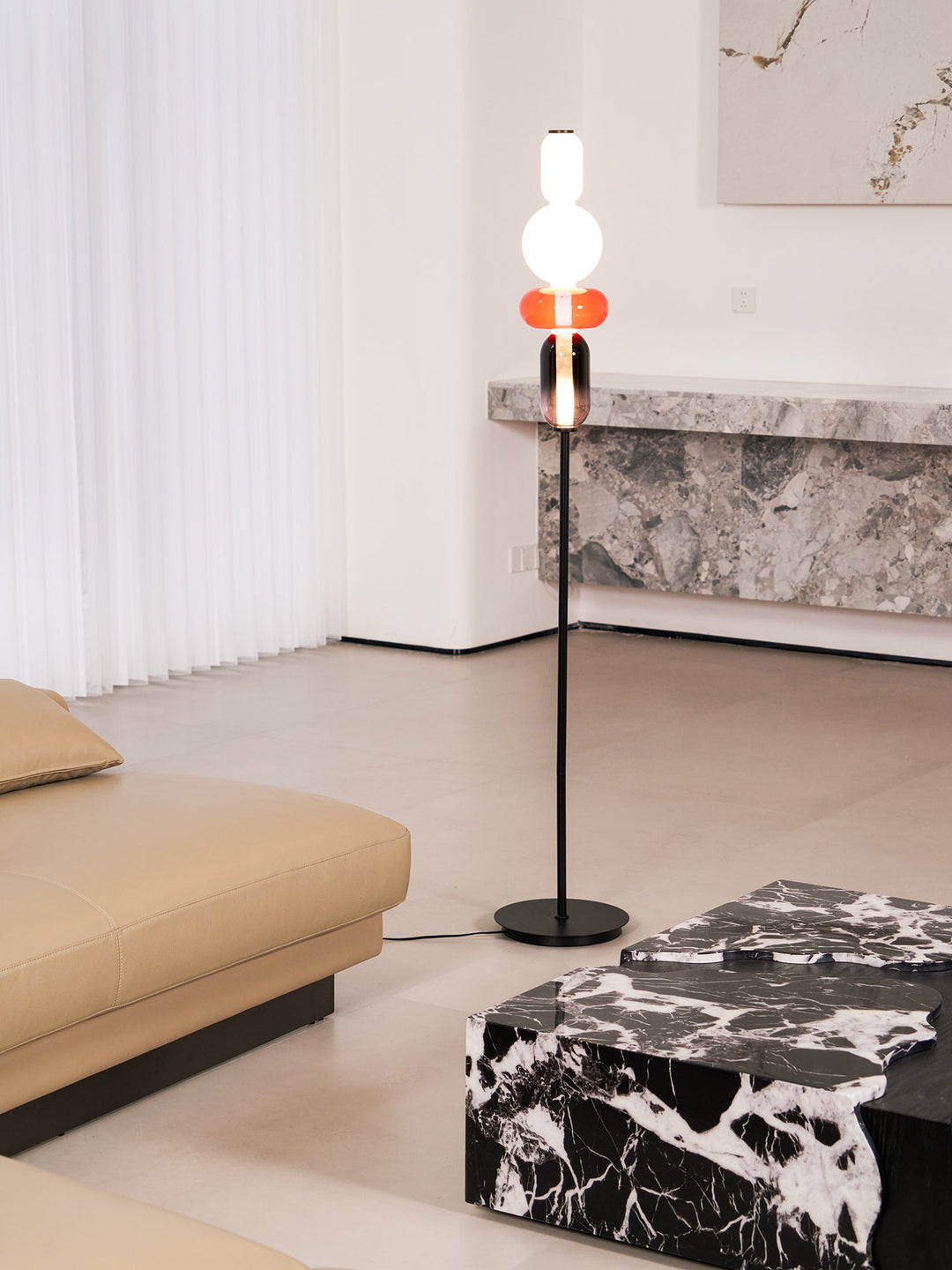 Kanderad Glas Golvlampa