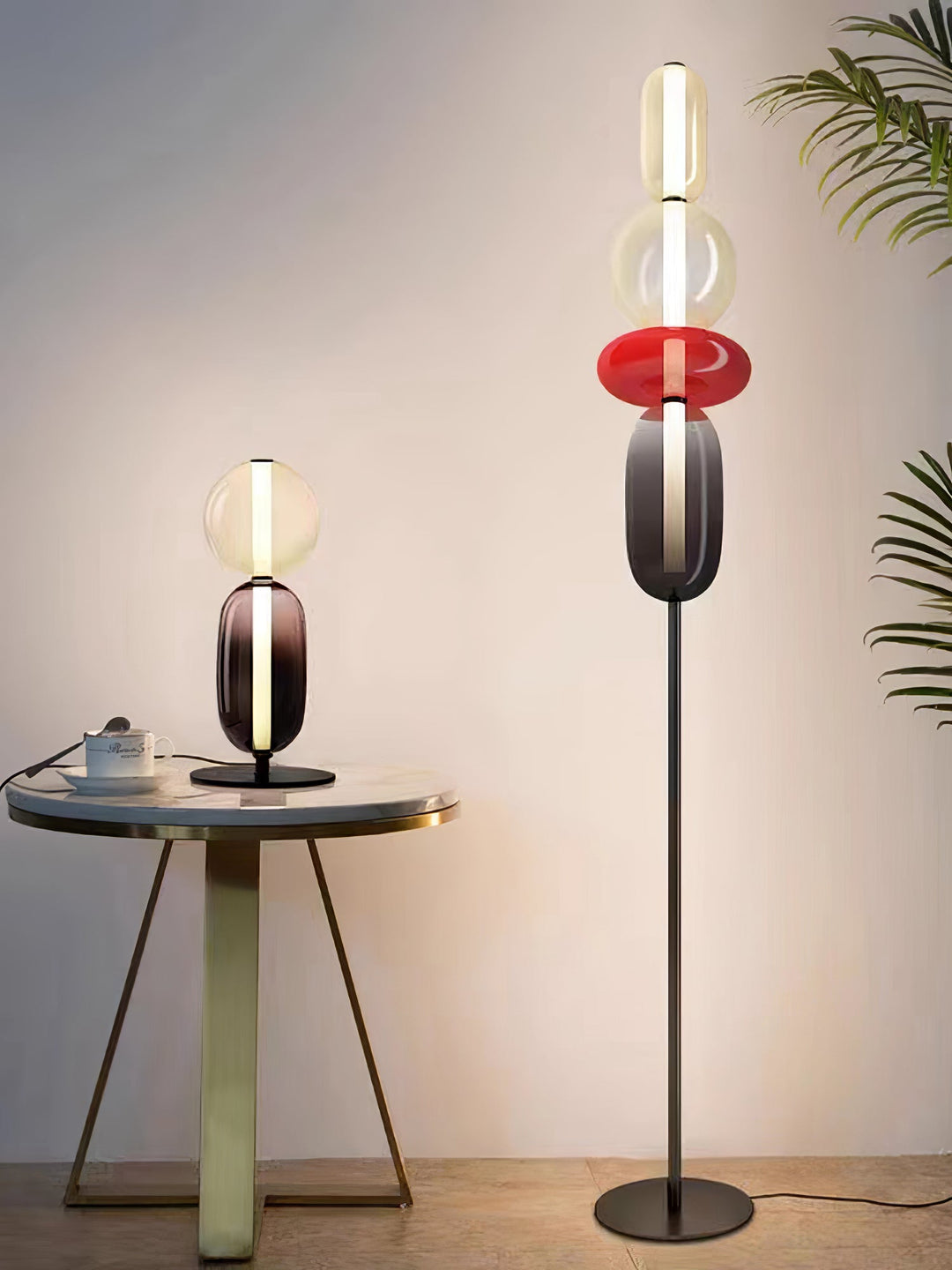 Kanderad Glas Bordslampa