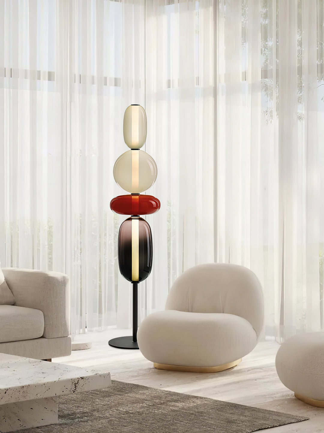 Kanderad Glas Golvlampa