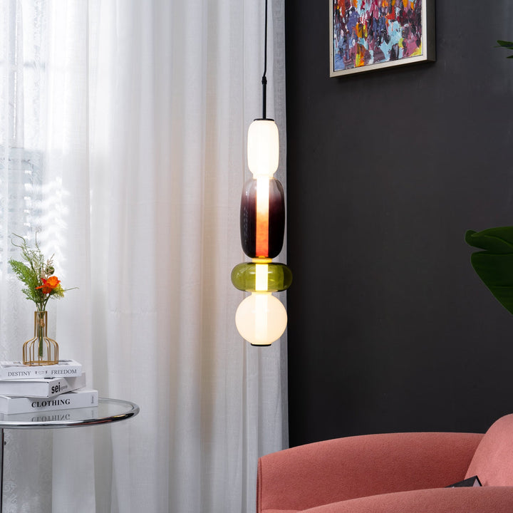 Sockerbelagd Glas Pendellampa