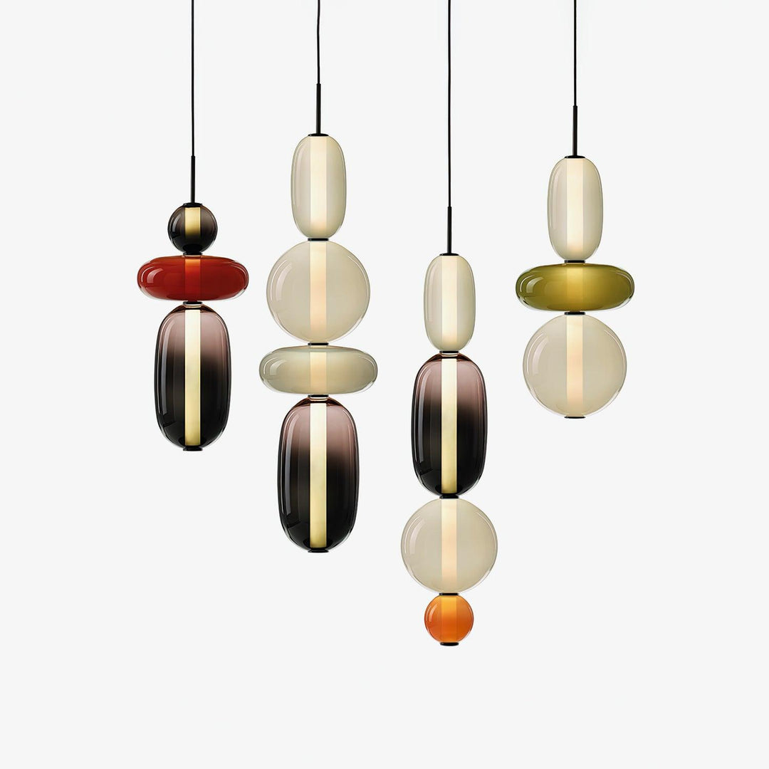 Sockerbelagd Glas Pendellampa