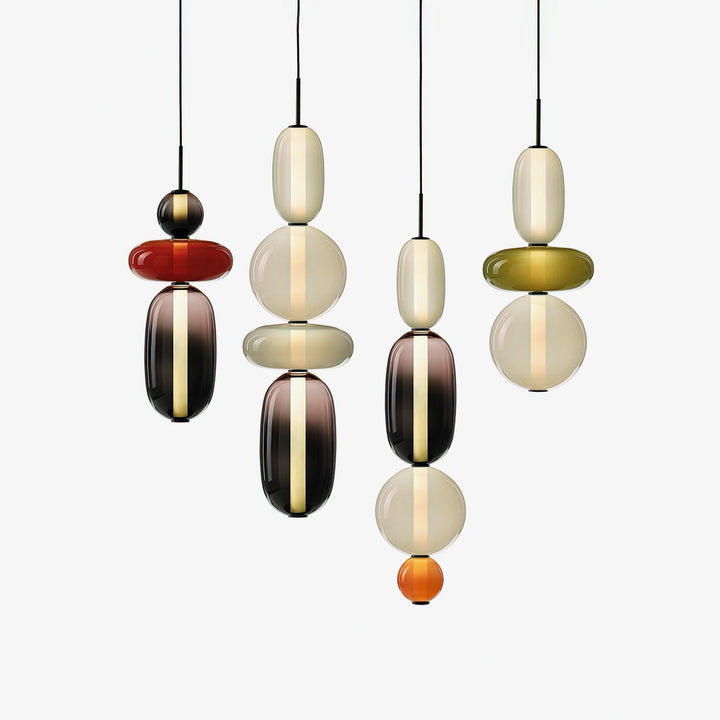 Sockerbelagd Glas Pendellampa
