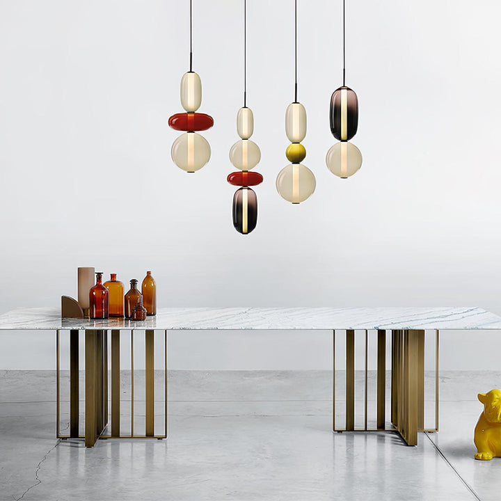 Sockerbelagd Glas Pendellampa