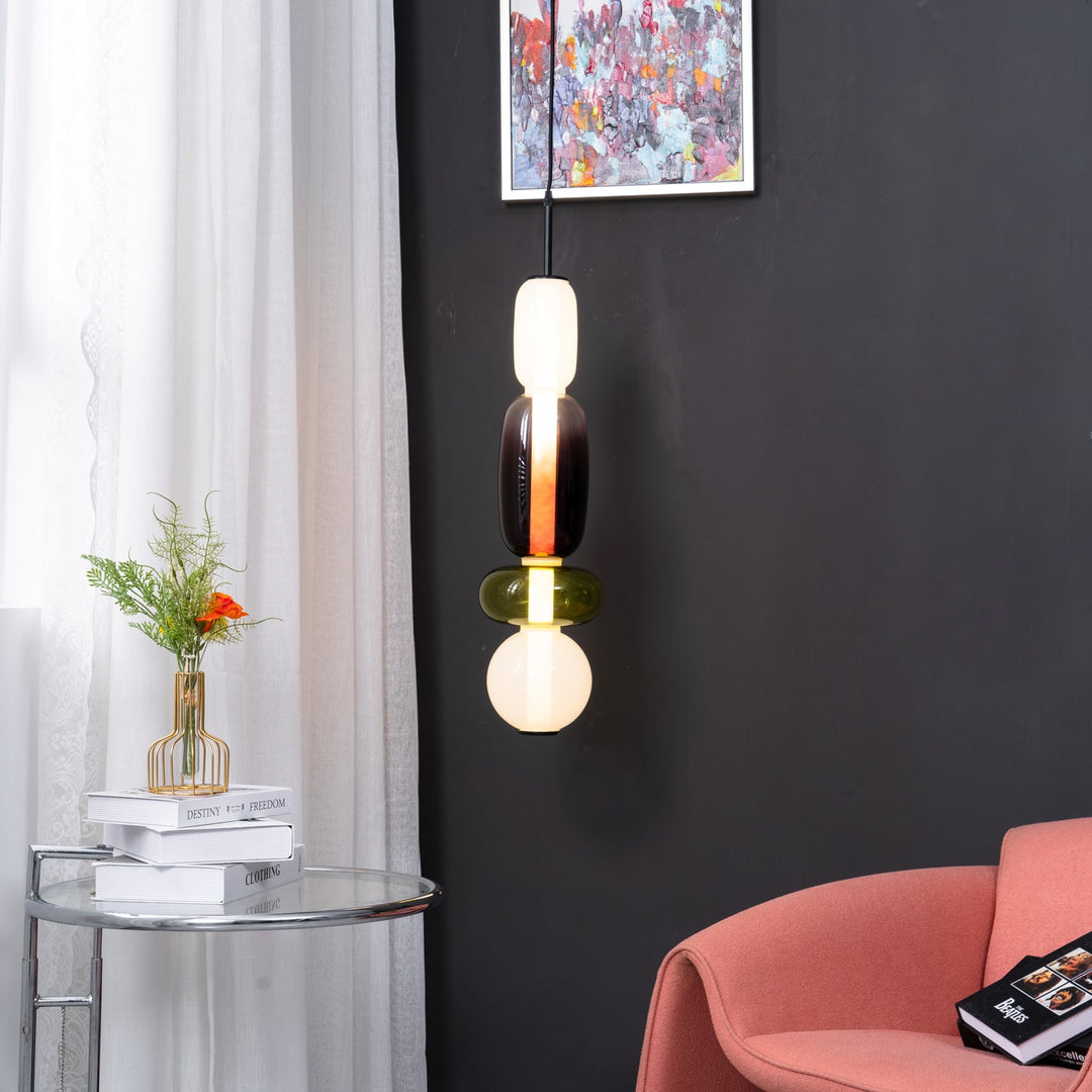 Sockerbelagd Glas Pendellampa