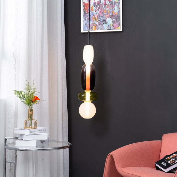 Sockerbelagd Glas Pendellampa