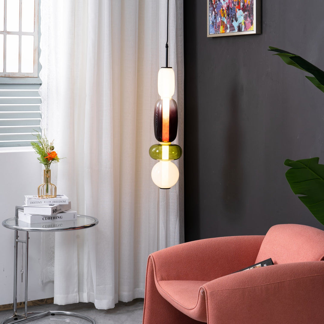 Sockerbelagd Glas Pendellampa