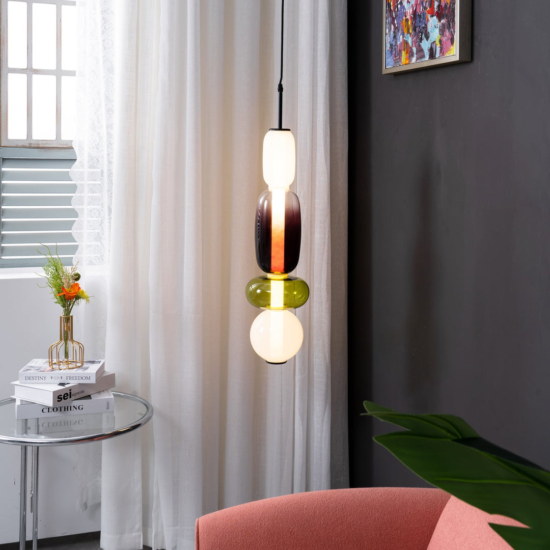 Sockerbelagd Glas Pendellampa