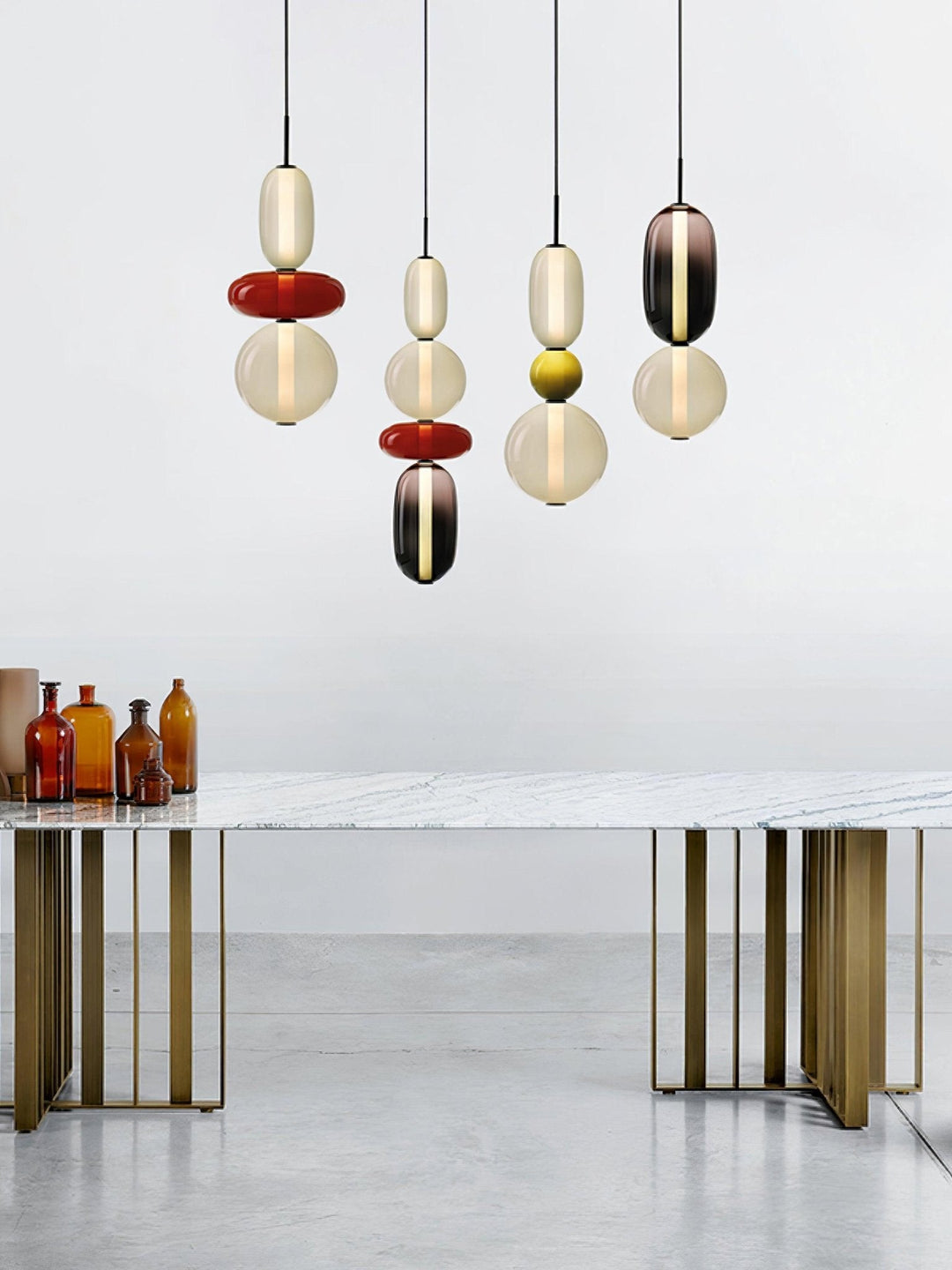Sockerbelagd Glas Pendellampa