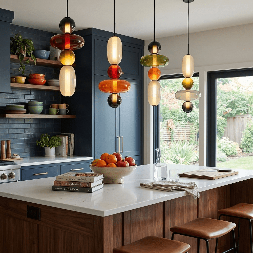 Sockerbelagd Glas Pendellampa