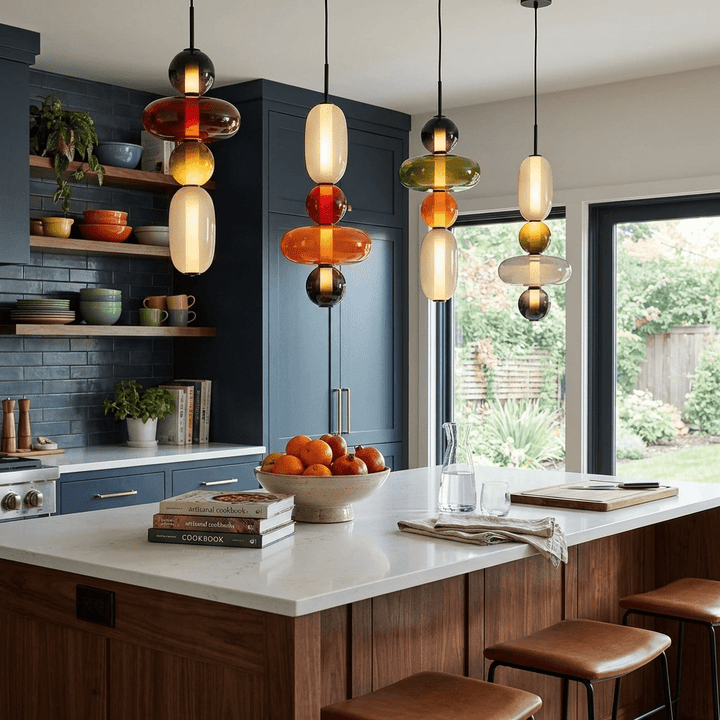 Sockerbelagd Glas Pendellampa