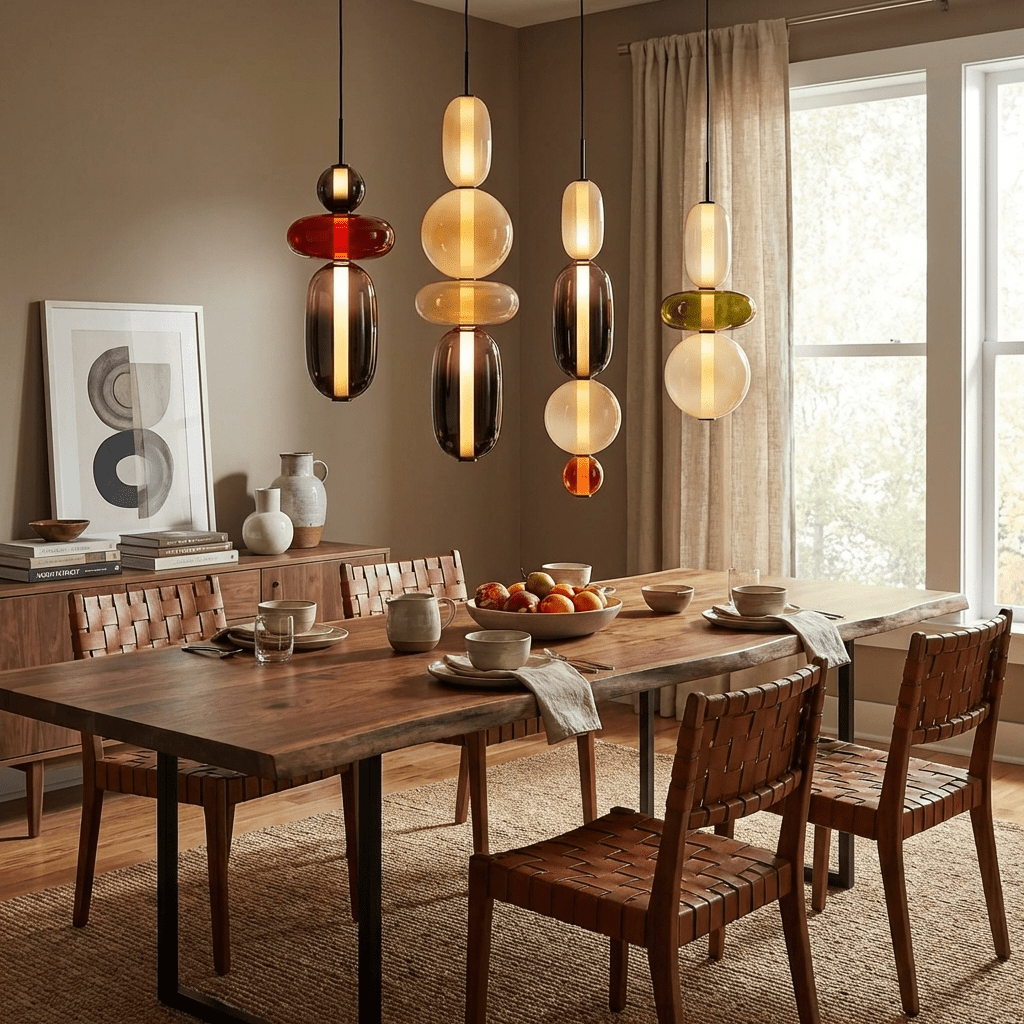 Sockerbelagd Glas Pendellampa