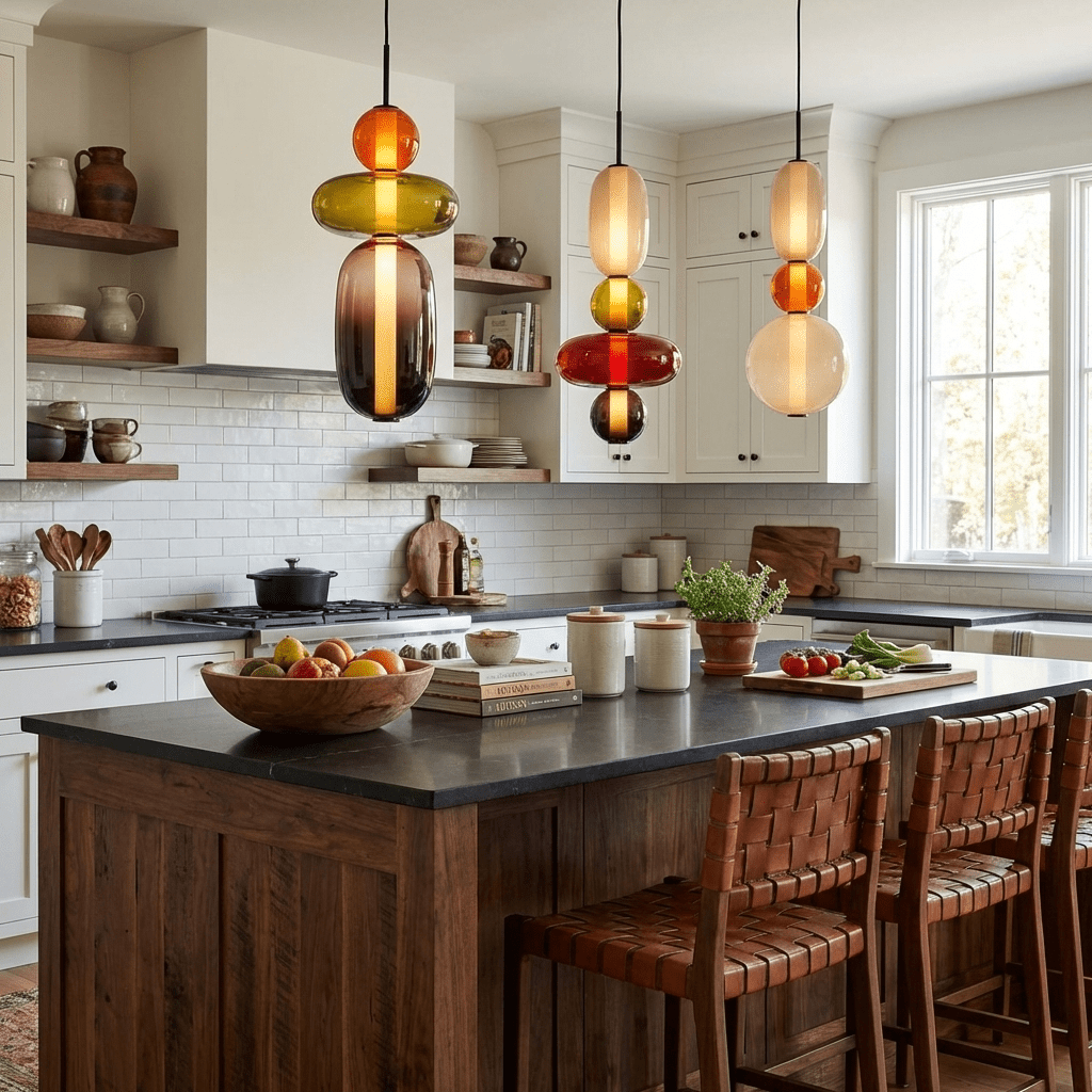 Sockerbelagd Glas Pendellampa