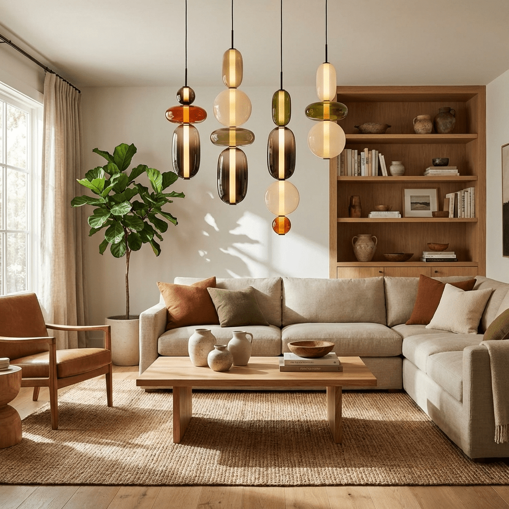 Sockerbelagd Glas Pendellampa