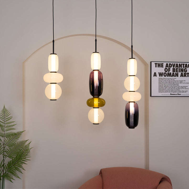 Sockerbelagd Glas Pendellampa