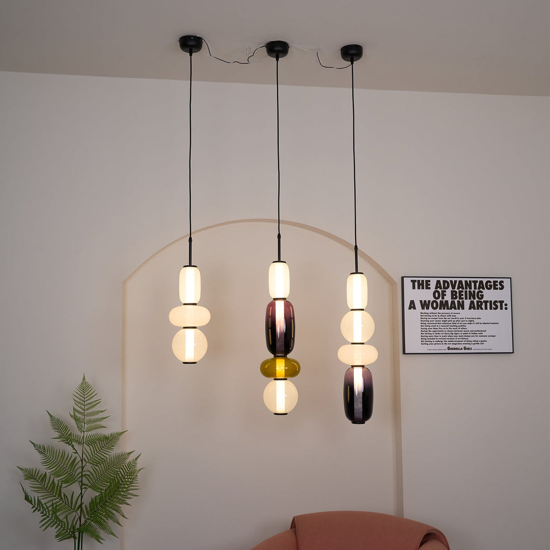 Sockerbelagd Glas Pendellampa