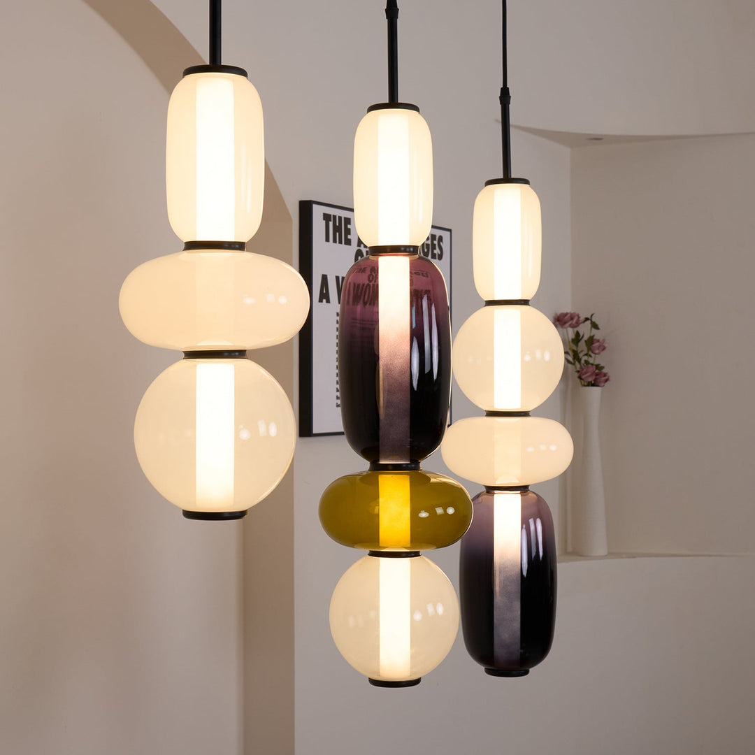 Sockerbelagd Glas Pendellampa
