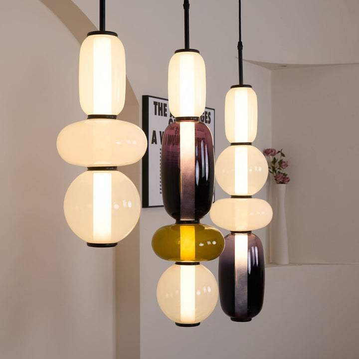 Sockerbelagd Glas Pendellampa