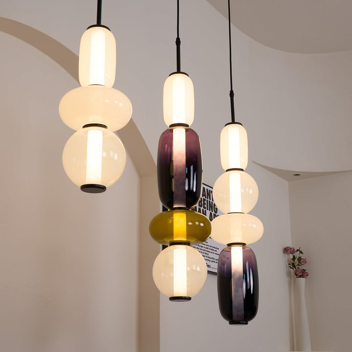 Sockerbelagd Glas Pendellampa
