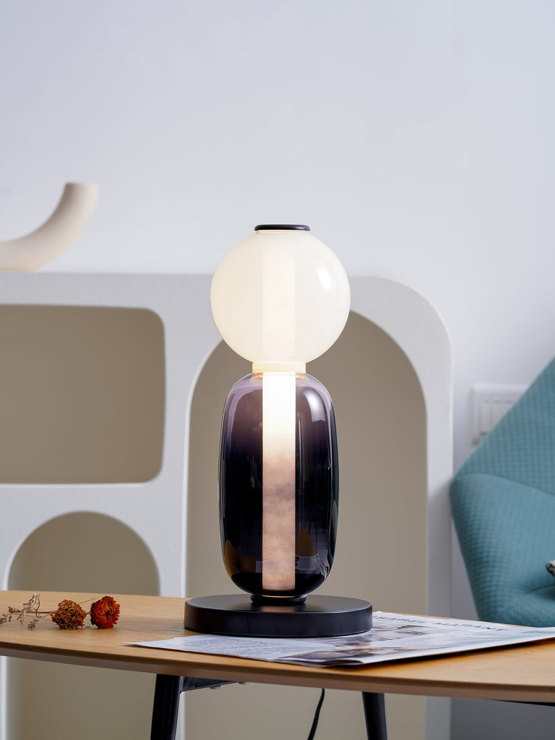 Kanderad Glas Bordslampa
