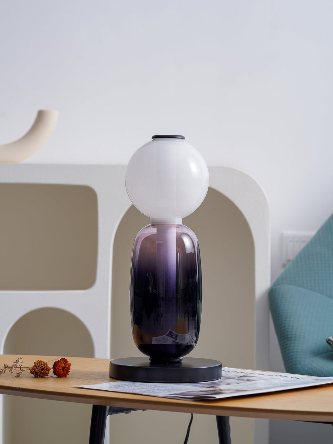 Kanderad Glas Bordslampa