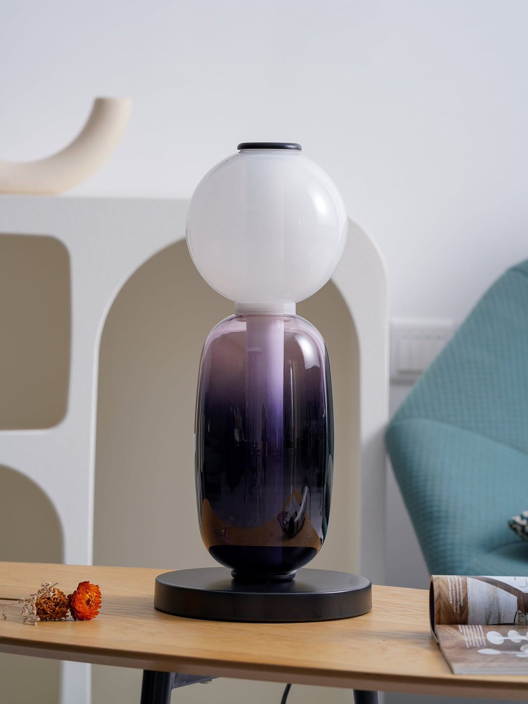 Kanderad Glas Bordslampa