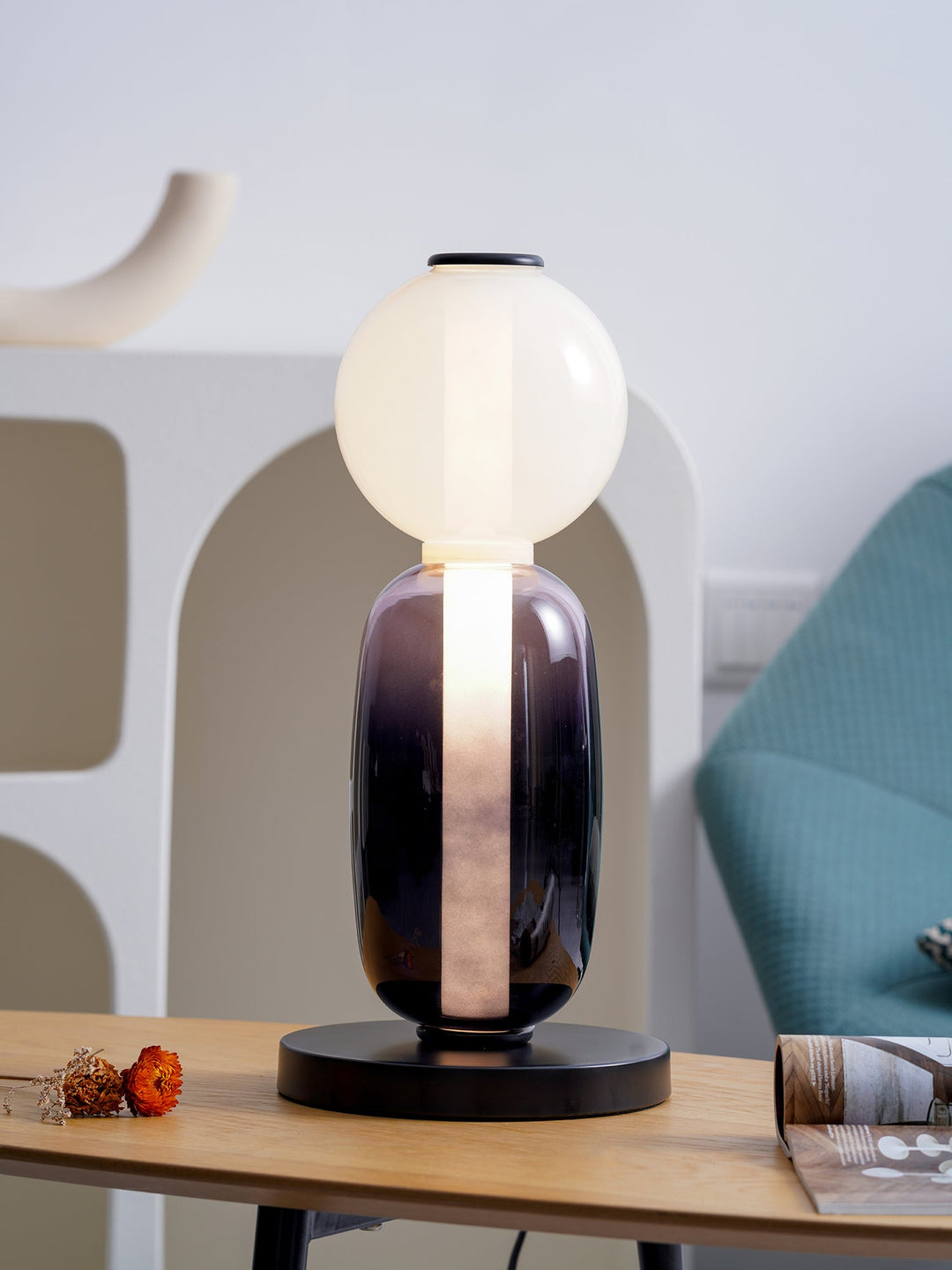 Kanderad Glas Bordslampa
