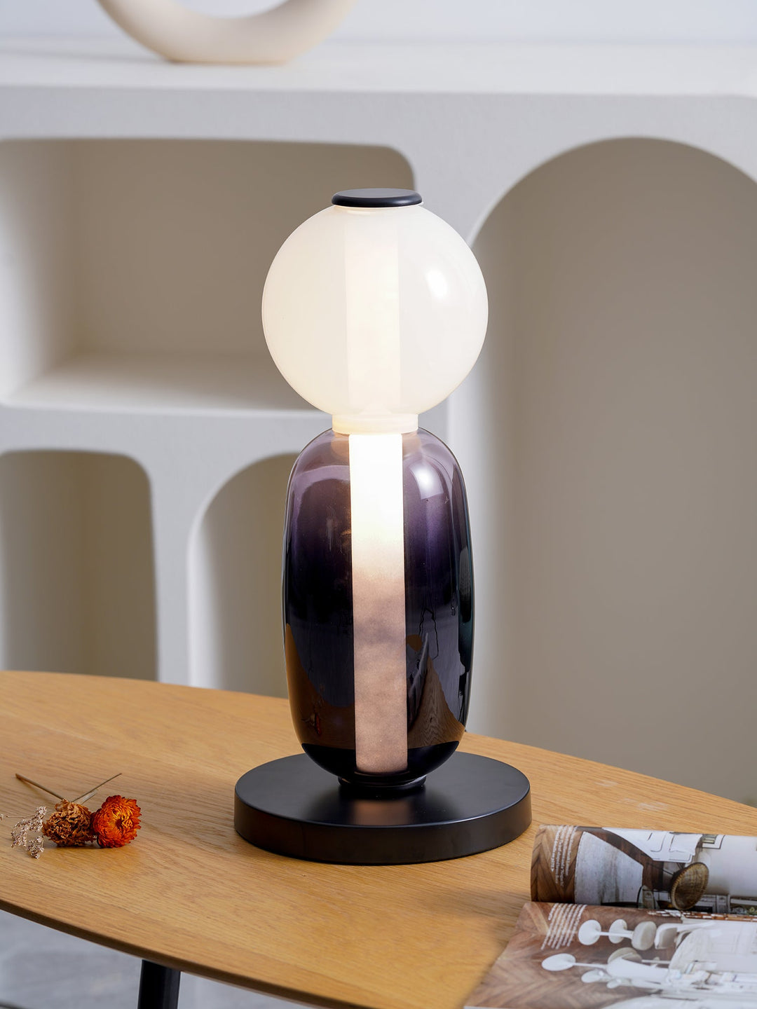 Kanderad Glas Bordslampa